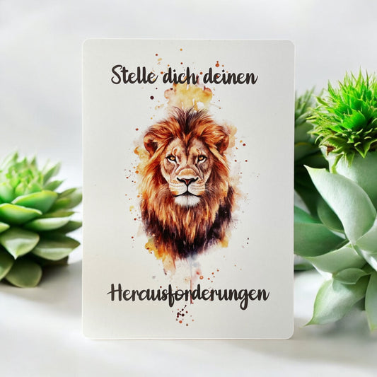 Stelle dich deinen Herausforderungen Löwe