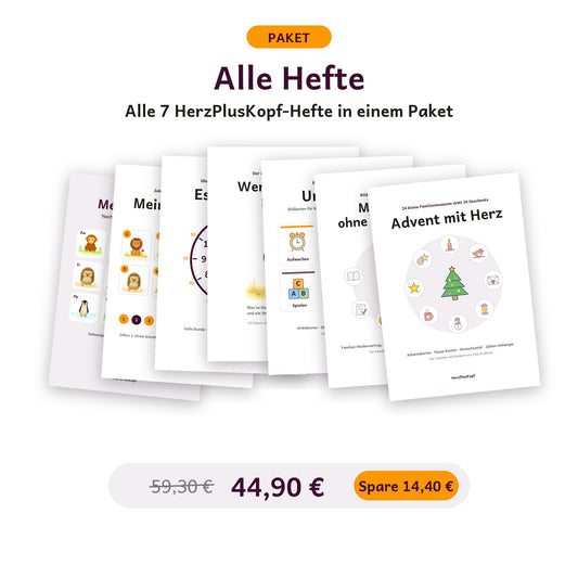 Paket Alle Hefte: alle 7 HerzPlusKopf-Hefte als PDF, 44,90 € statt 59,30 €
