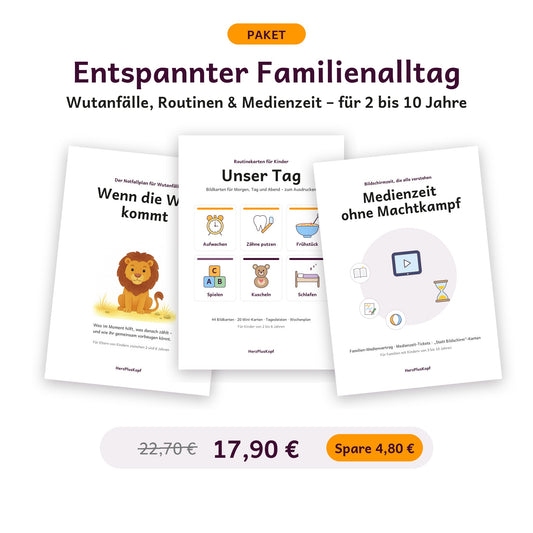 Paket Entspannter Familienalltag: Wut-Notfallplan, Routinekarten und Medienzeit als PDF, 17,90 € statt 22,70 €